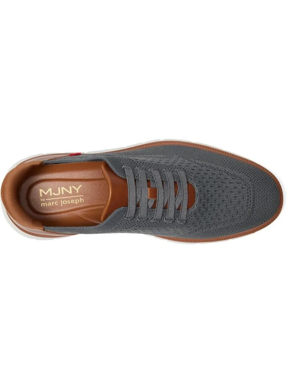 Marc Joseph Men's Grey Leather Slip On Round Toe Solid Comforts Oxfords Shoes